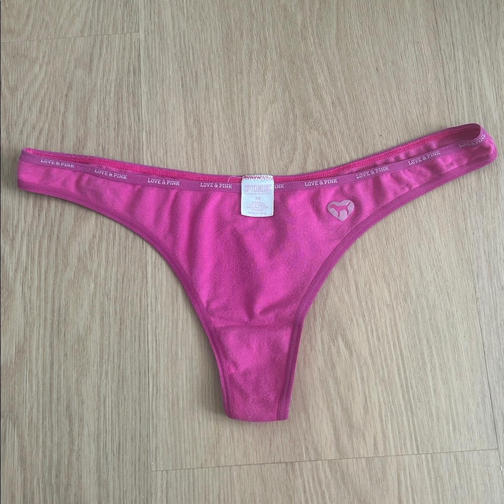2008 Y2K Vintage PINK Victoria's Secret Extra Low Rise Skinny Side Thong Panty M